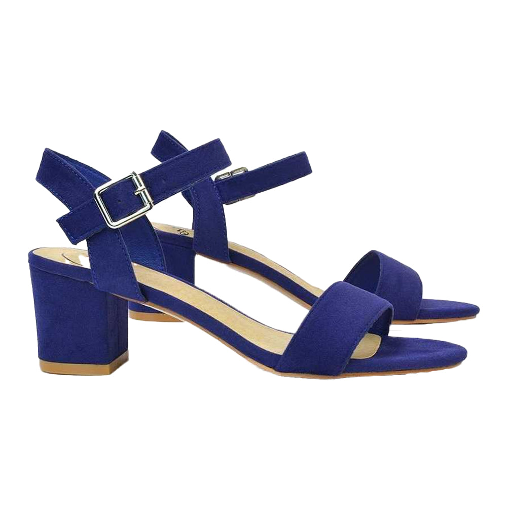 Navy - Lifestyle - XY London Womens-Ladies Jessica Strappy Open Toe Medium Block Heel Sandals
