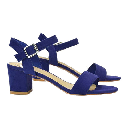 Navy - Lifestyle - XY London Womens-Ladies Jessica Strappy Open Toe Medium Block Heel Sandals