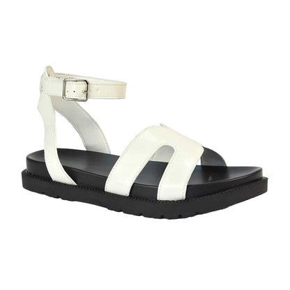 White - Front - XY London Womens-Ladies Angie Strappy Flatform Sandals