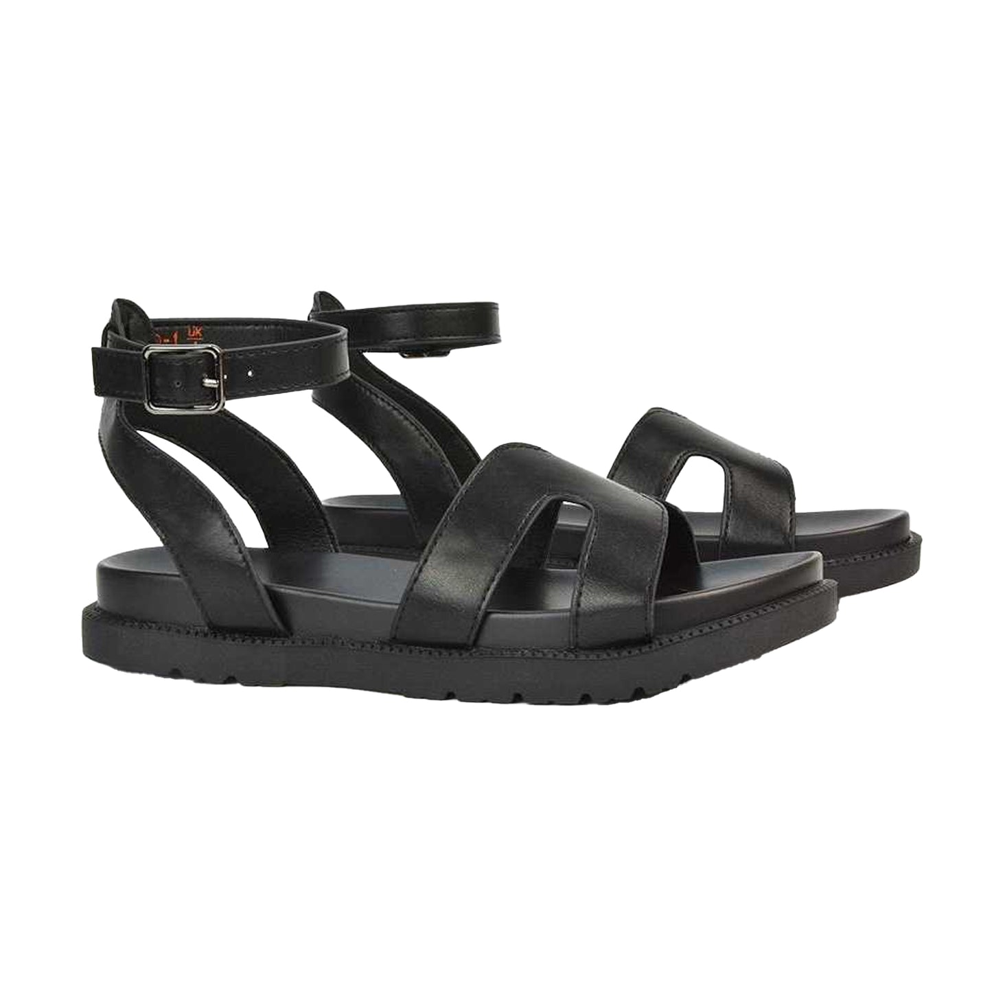 Black - Lifestyle - XY London Womens-Ladies Angie Strappy Flatform Sandals