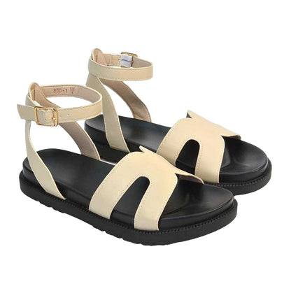 Nude - Pack Shot - XY London Womens-Ladies Angie Strappy Flatform Sandals