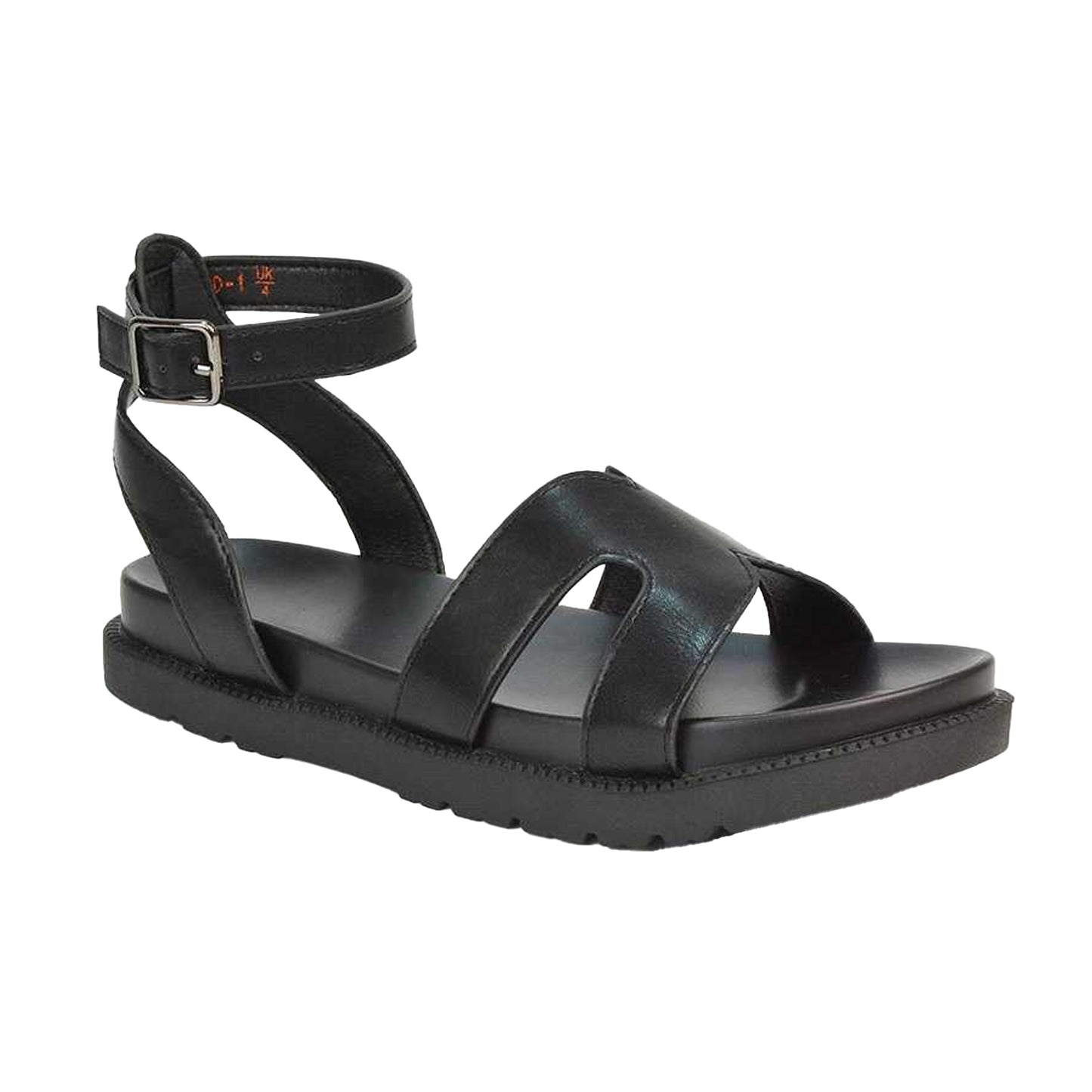 Black - Front - XY London Womens-Ladies Angie Strappy Flatform Sandals