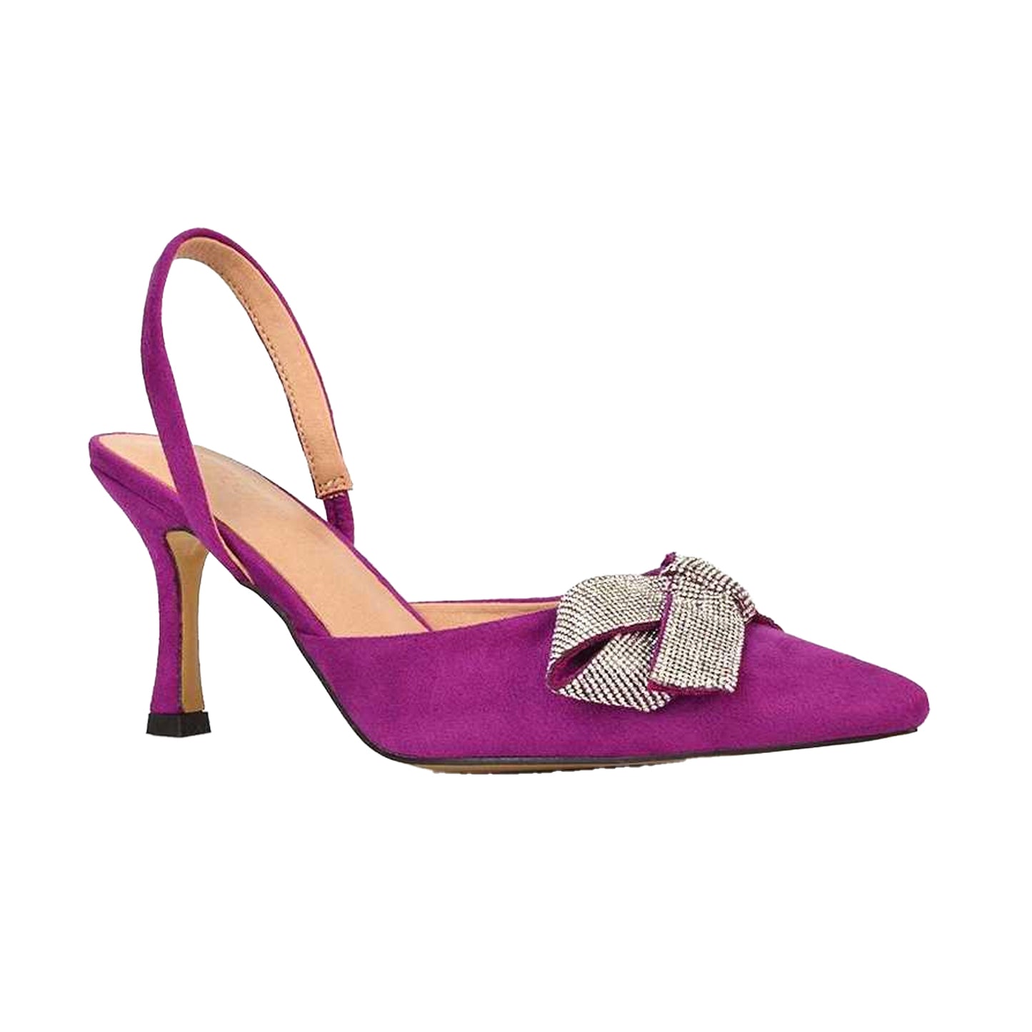 Purple - Front - XY London Womens-Ladies Victoria Diamante Stiletto Heel High Heels