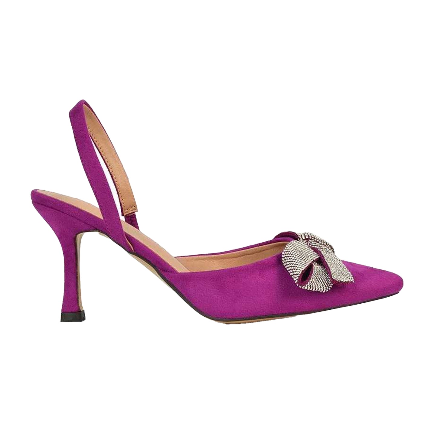 Purple - Side - XY London Womens-Ladies Victoria Diamante Stiletto Heel High Heels