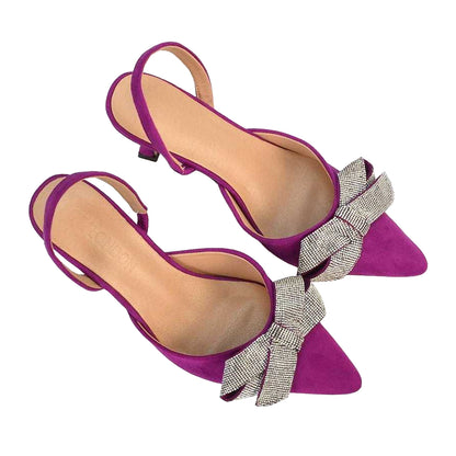 Purple - Pack Shot - XY London Womens-Ladies Victoria Diamante Stiletto Heel High Heels
