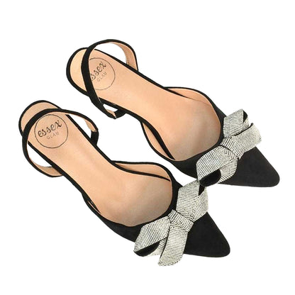 Black - Pack Shot - XY London Womens-Ladies Victoria Diamante Stiletto Heel High Heels