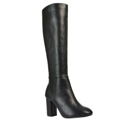 Black - Lifestyle - XY London Womens-Ladies Jen Zipped Heeled Knee-High Boots