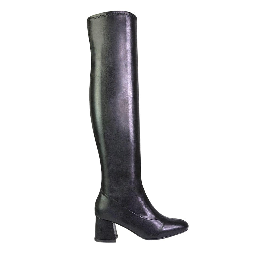 Black - Side - XY London Womens-Ladies Emmett Knee-High Boots