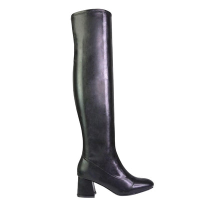 Black - Side - XY London Womens-Ladies Emmett Knee-High Boots