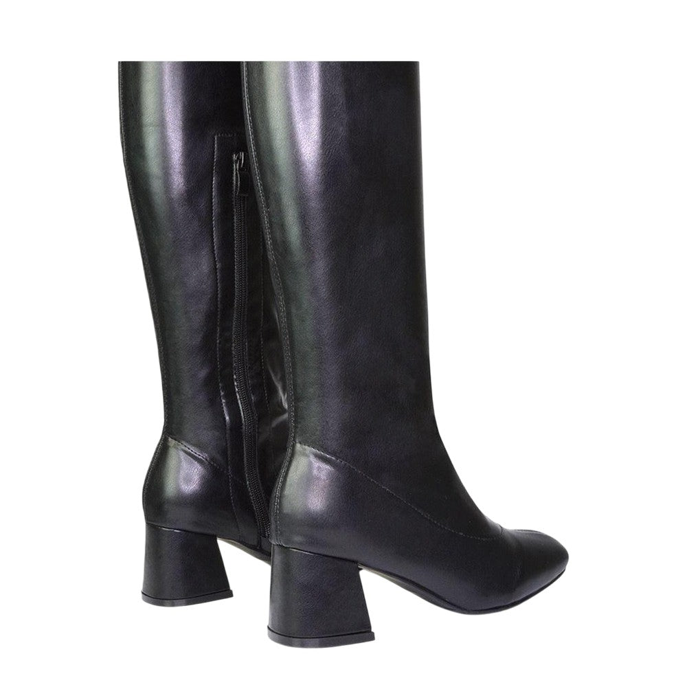 Black - Back - XY London Womens-Ladies Emmett Knee-High Boots