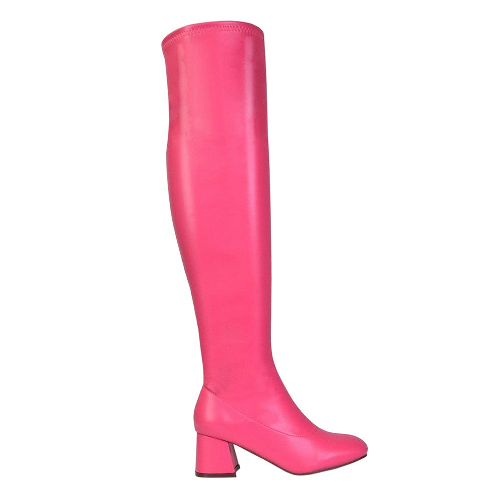 Fuchsia - Back - XY London Womens-Ladies Emmett Knee-High Boots