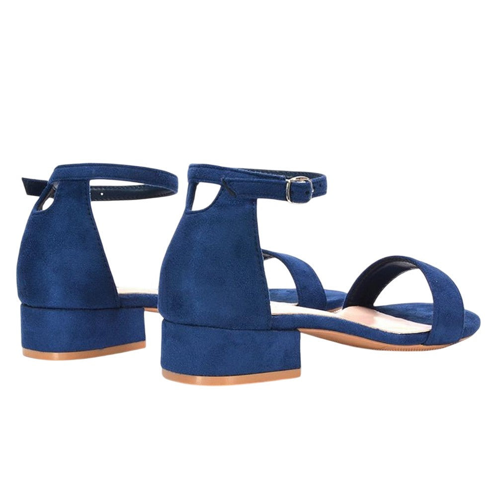 Navy - Back - XY London Womens-Ladies Tate Summer Low Block Heel Sandals