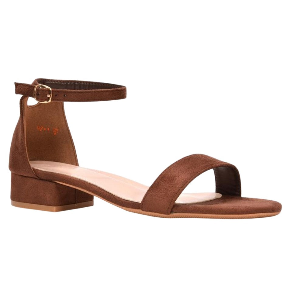 Brown - Lifestyle - XY London Womens-Ladies Tate Summer Low Block Heel Sandals