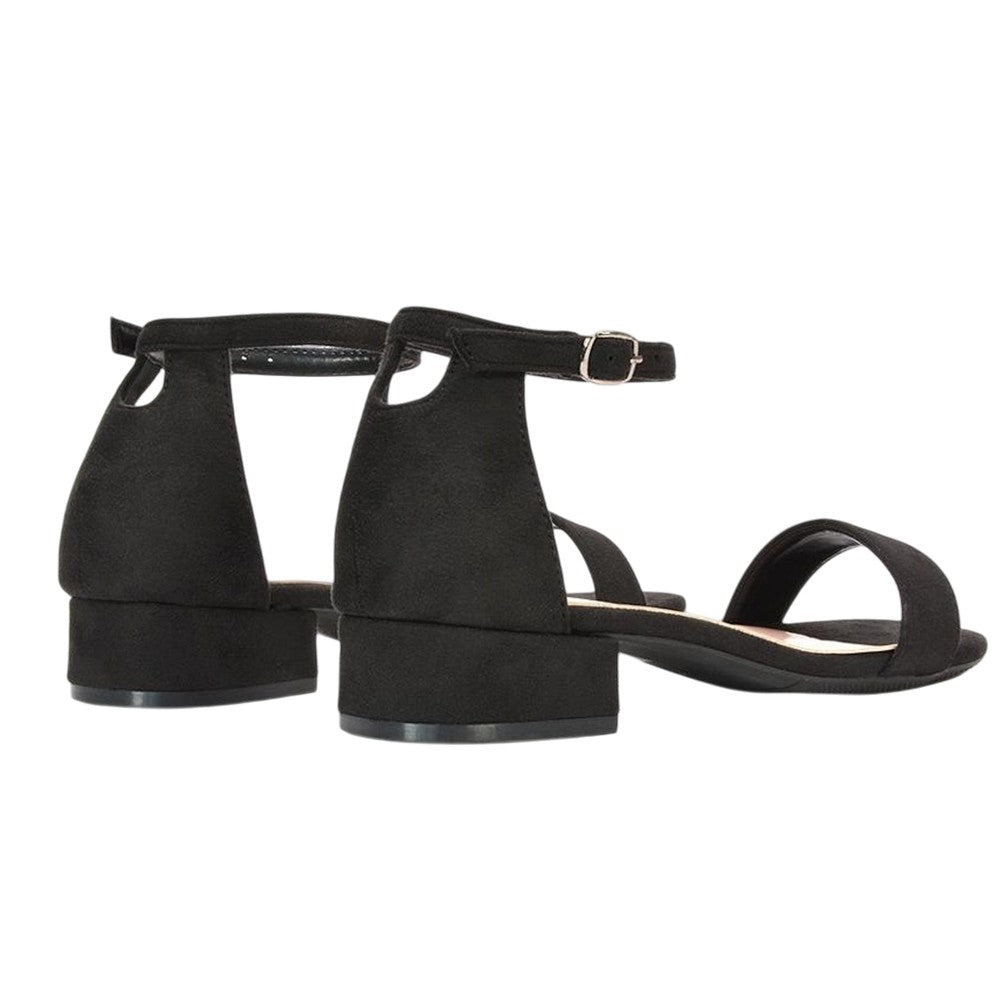 Jet Black - Back - XY London Womens-Ladies Tate Summer Low Block Heel Sandals