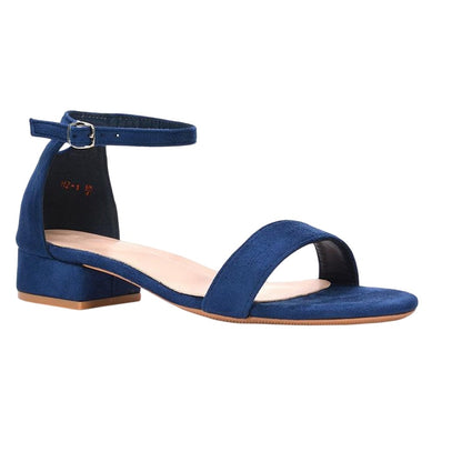 Navy - Lifestyle - XY London Womens-Ladies Tate Summer Low Block Heel Sandals