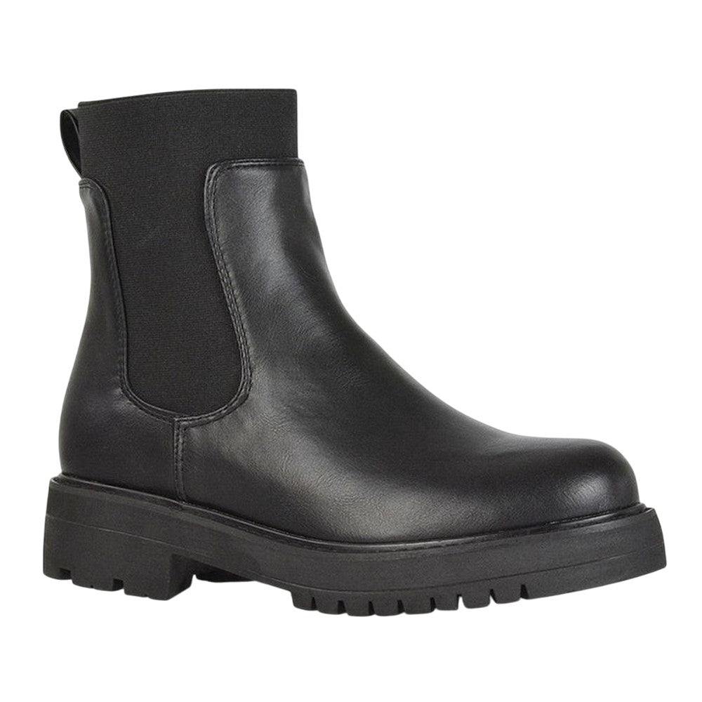 Black - Lifestyle - XY London Womens-Ladies Karev Chunky Ankle Chelsea Boots