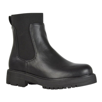 Black - Lifestyle - XY London Womens-Ladies Karev Chunky Ankle Chelsea Boots