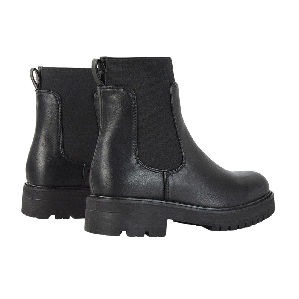 Black - Back - XY London Womens-Ladies Karev Chunky Ankle Chelsea Boots