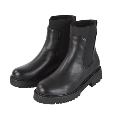 Black - Front - XY London Womens-Ladies Karev Chunky Ankle Chelsea Boots