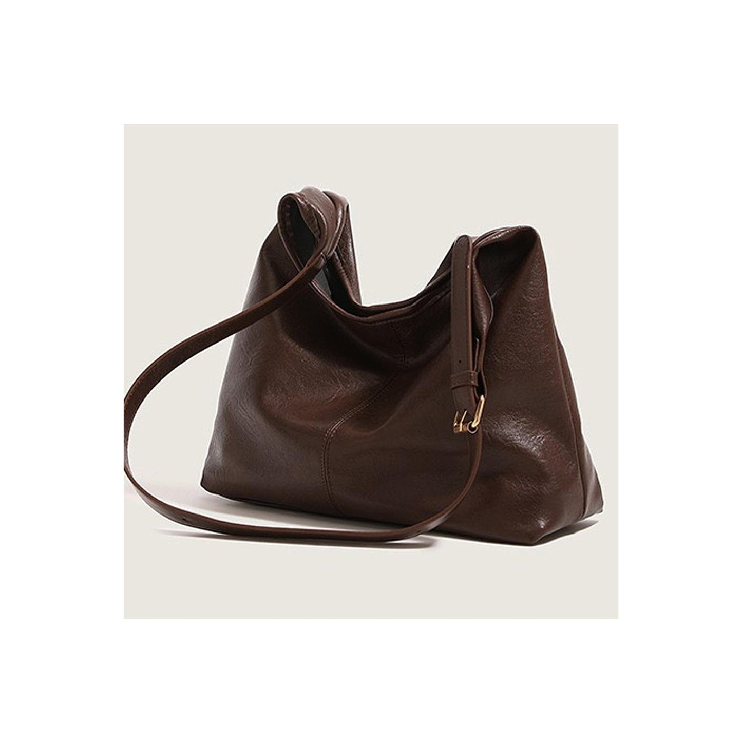 Brown - Front - XY London Womens-Ladies Kelsey Slouch Handbag