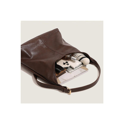 Brown - Back - XY London Womens-Ladies Kelsey Slouch Handbag