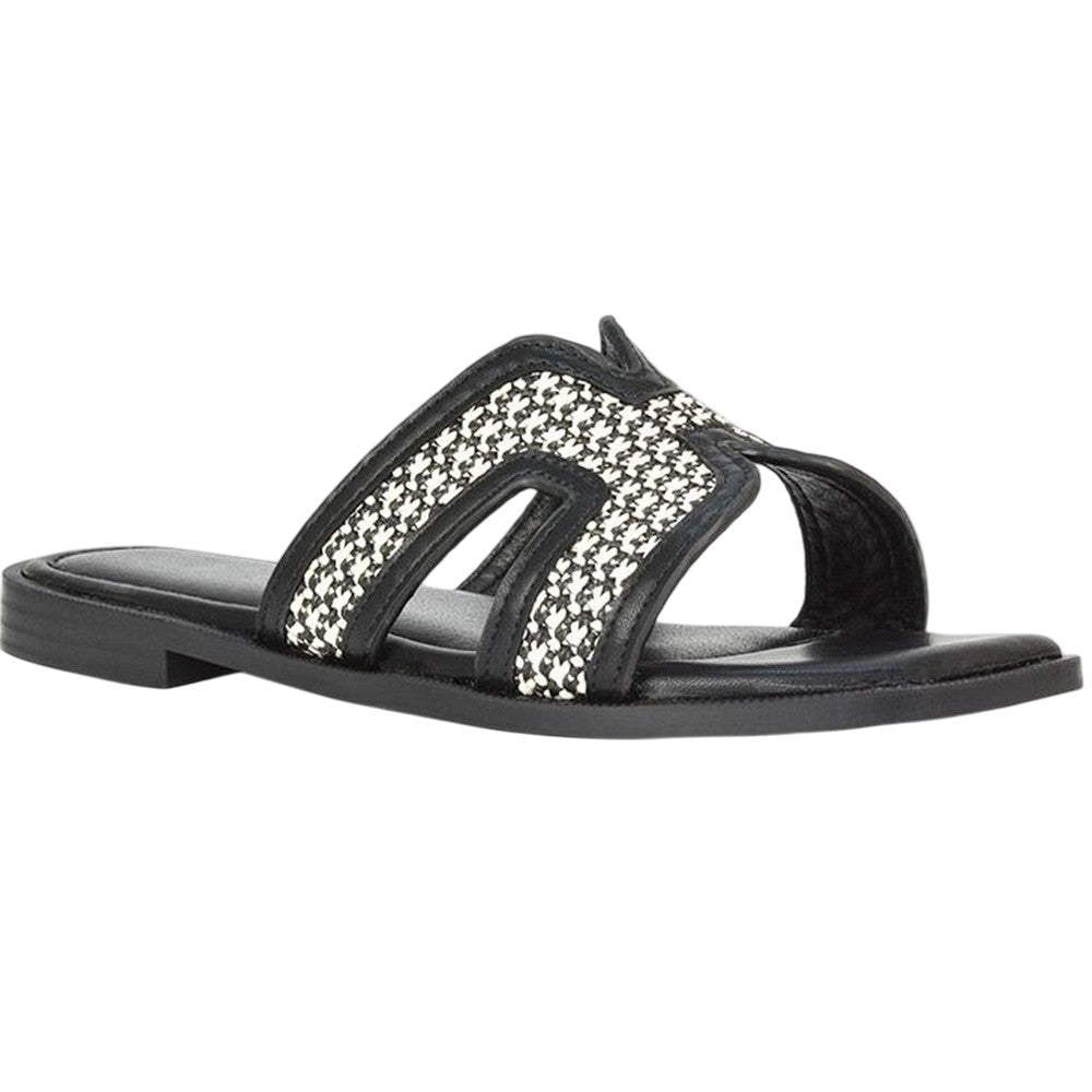 Black - Side - XY London Womens-Ladies Lola Cut Out Strap Slip-on Sandals