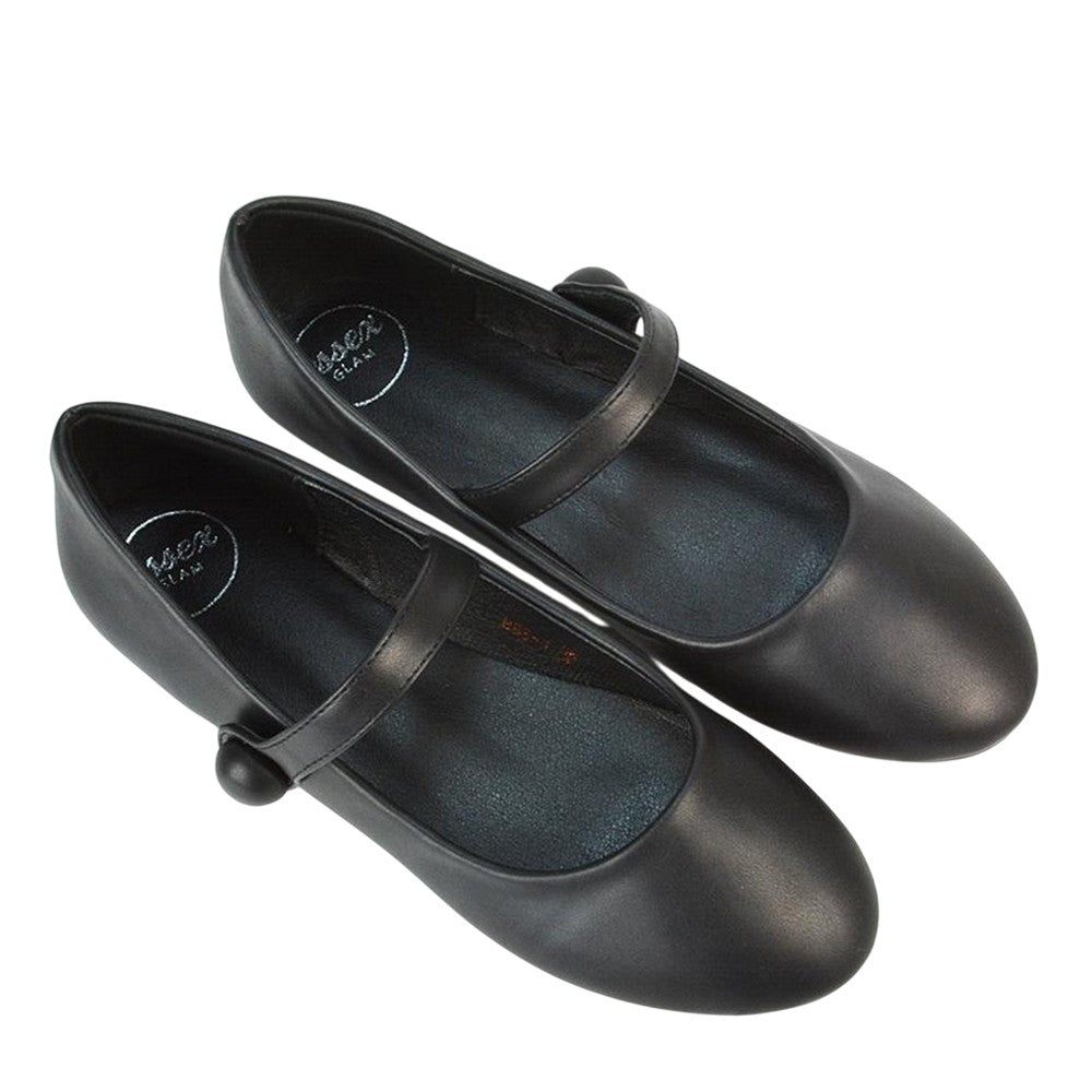 Black - Pack Shot - XY London Womens-Ladies Joanna Closed Toe Flat Mary Janes