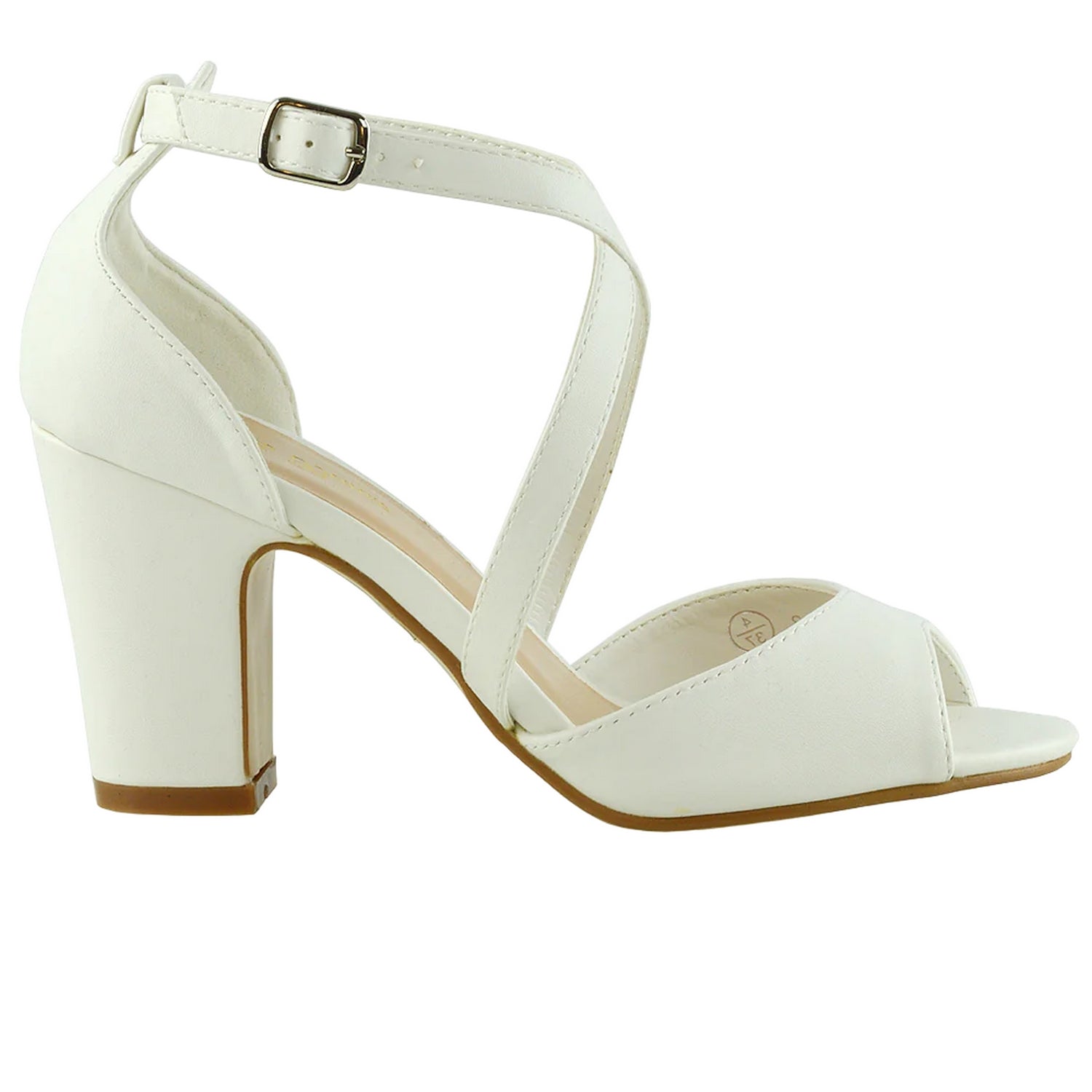 White - Back - XY London Womens-Ladies Alice Strappy Sandals
