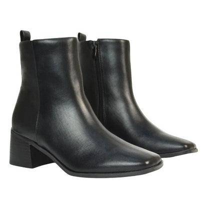 Black - Pack Shot - XY London Womens-Ladies Angela Square Toe Low Heel Ankle Boots