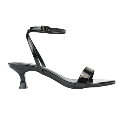 True Black - Side - XY London Womens-Ladies Antonia Patent Leather Sandals