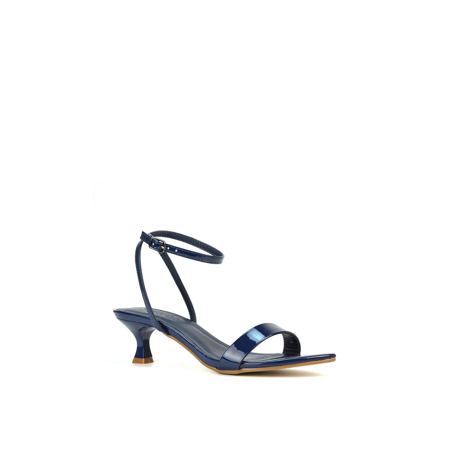 Navy - Back - XY London Womens-Ladies Antonia Patent Leather Sandals