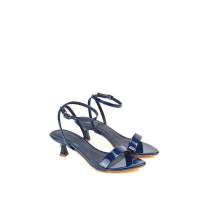 Navy - Pack Shot - XY London Womens-Ladies Antonia Patent Leather Sandals