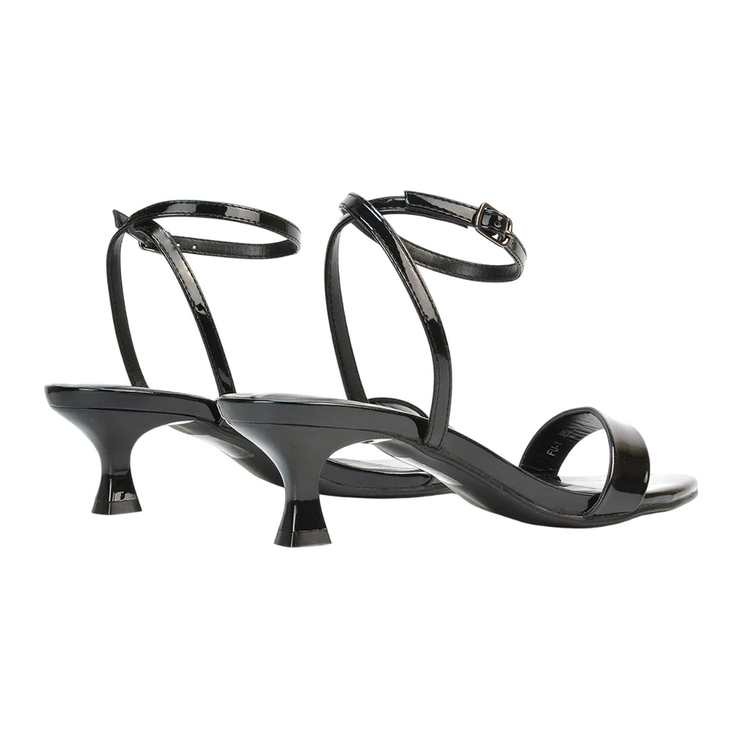 True Black - Back - XY London Womens-Ladies Antonia Patent Leather Sandals