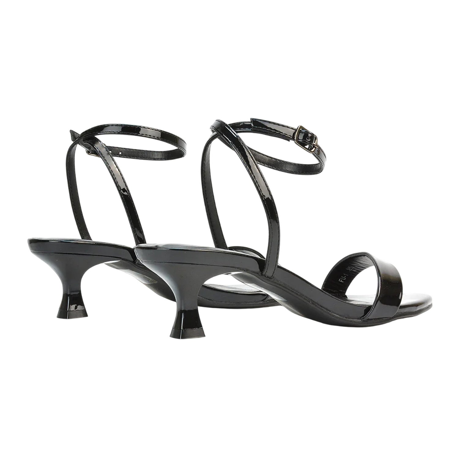 True Black - Back - XY London Womens-Ladies Antonia Patent Leather Sandals