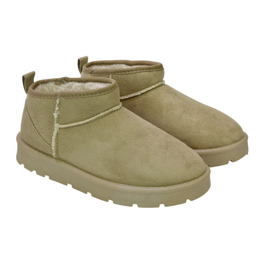 Light Stone - Front - XY London Womens-Ladies Angelina Faux Fur Ankle Boots