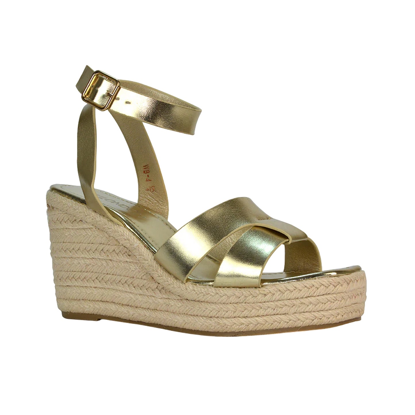 Metallic Gold - Side - XY London Womens-Ladies Kala Strappy Metallic Sandals