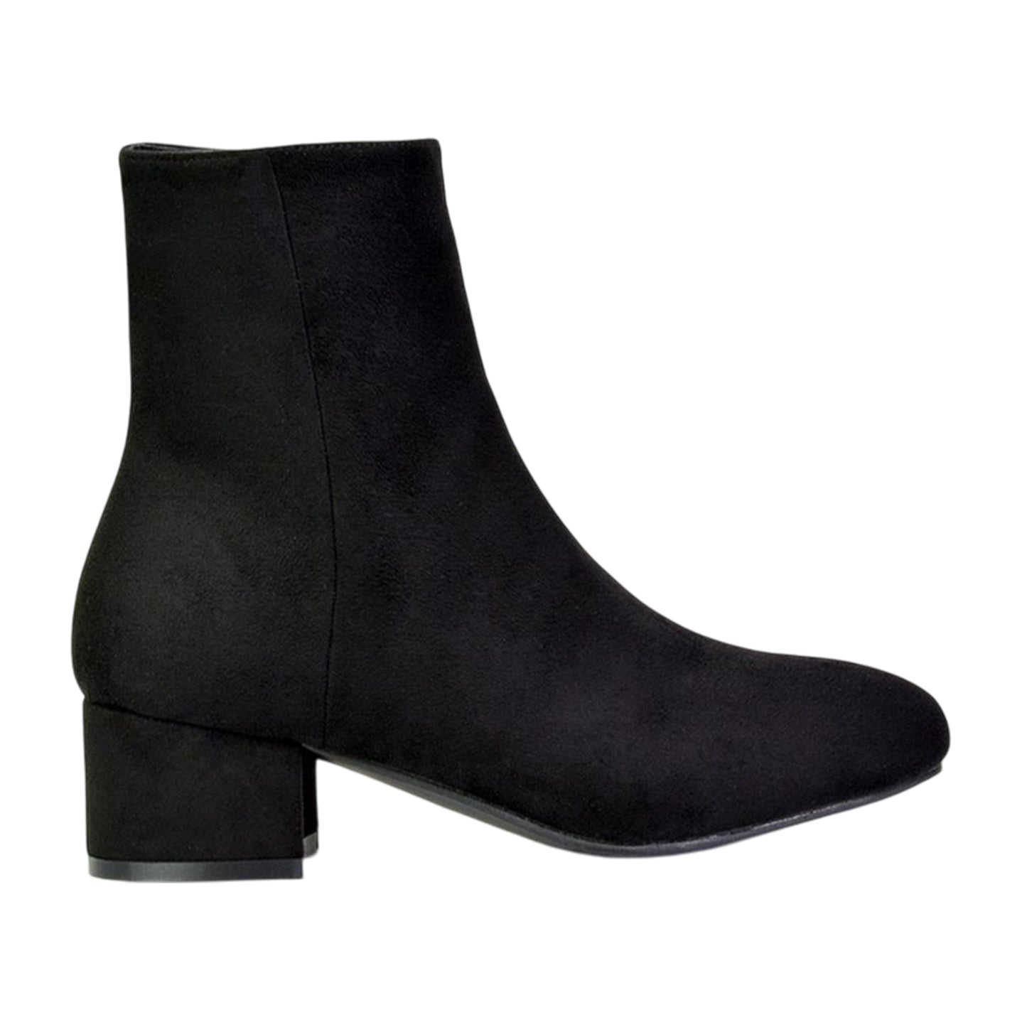 Jet Black - Lifestyle - XY London Womens-Ladies Nolan Side Zip Mid Block Heel Ankle Boots