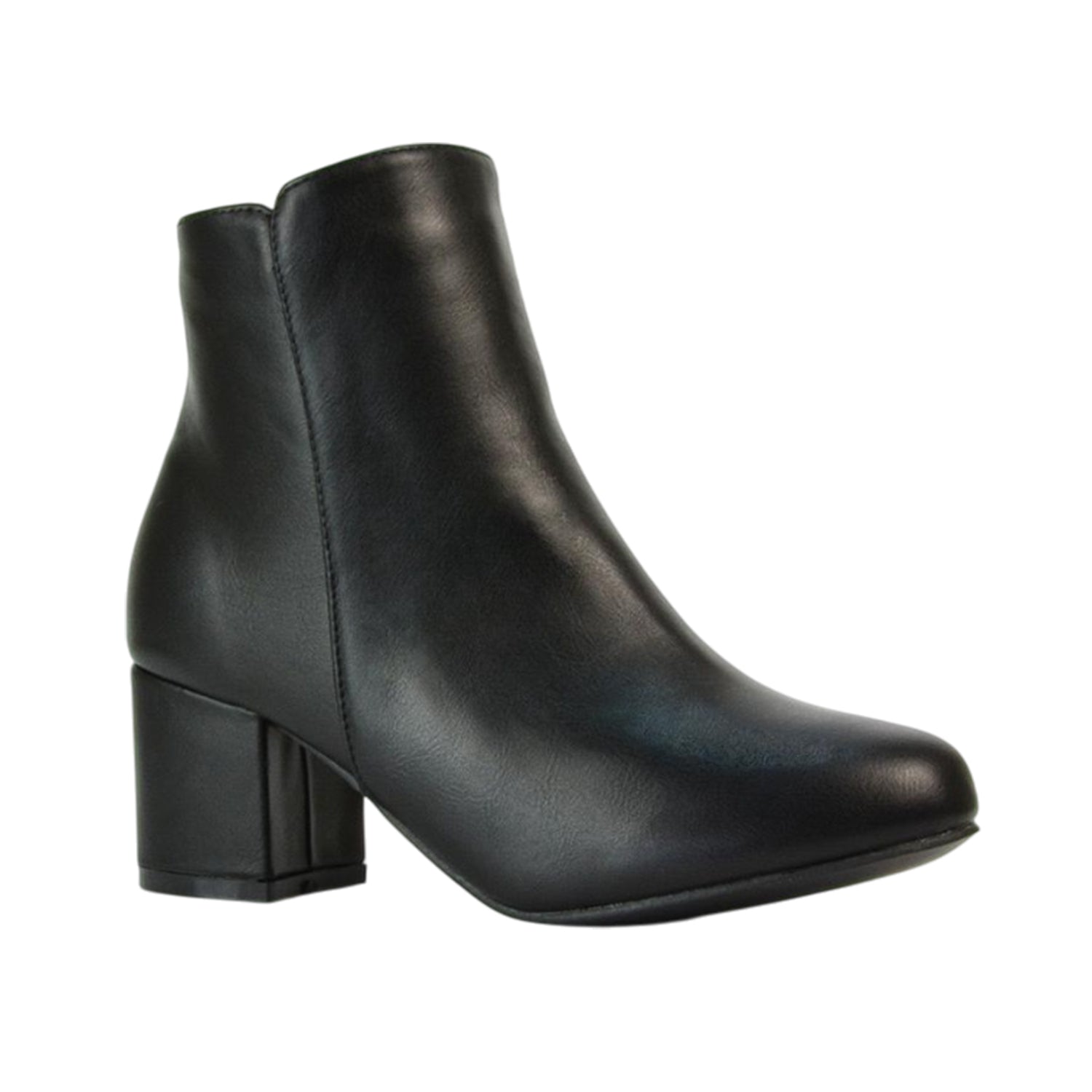 Black - Lifestyle - XY London Womens-Ladies Saffy Zip Mid Block Heel Ankle Boots