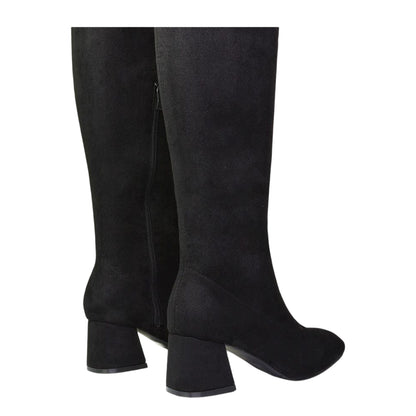 Jet Black - Back - XY London Womens-Ladies Emmett Thigh-High Boots