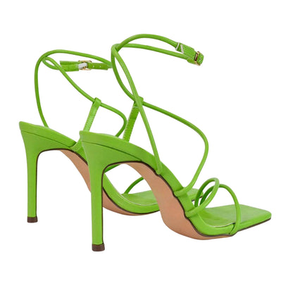 Green - Back - XY London Womens-Ladies Flynn Strappy Stiletto Heel High Heels