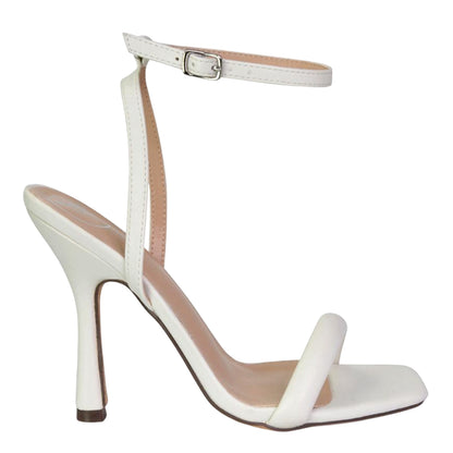 White - Lifestyle - XY London Womens-Ladies Greta Barely There Strappy High Heels