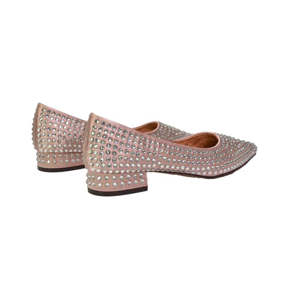 Rose - Back - XY London Womens-Ladies Gemini Diamante Wedding Low Block Heel Pumps