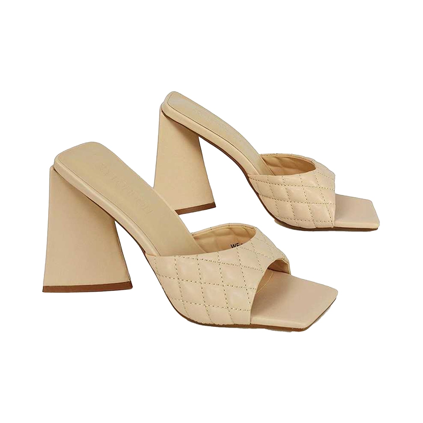 Nude - Lifestyle - XY London Womens-Ladies Maylin Quilted Sculptured Heel High Heels