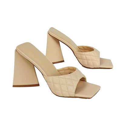 Nude - Lifestyle - XY London Womens-Ladies Maylin Quilted Sculptured Heel High Heels