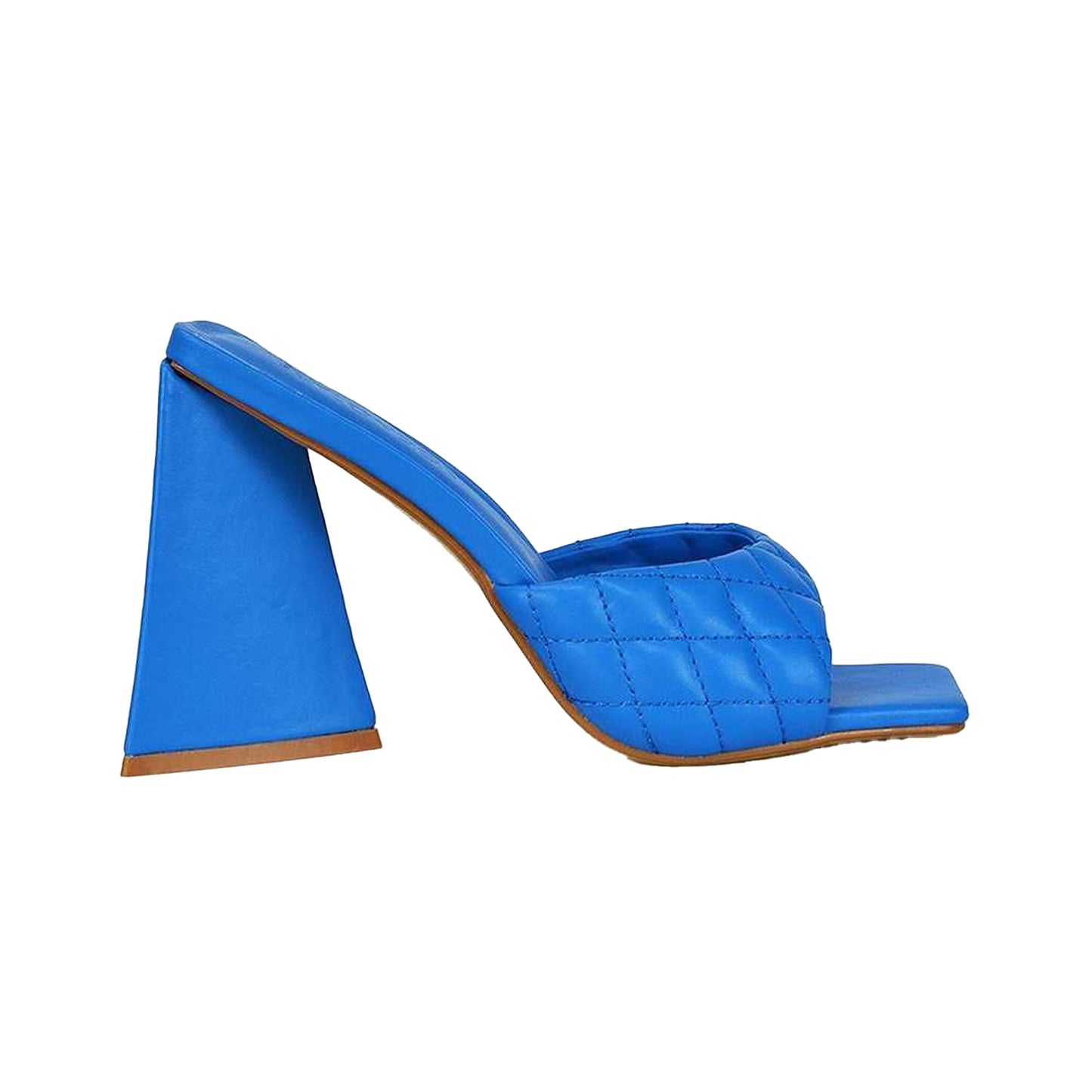Blue - Front - XY London Womens-Ladies Maylin Quilted Sculptured Heel High Heels