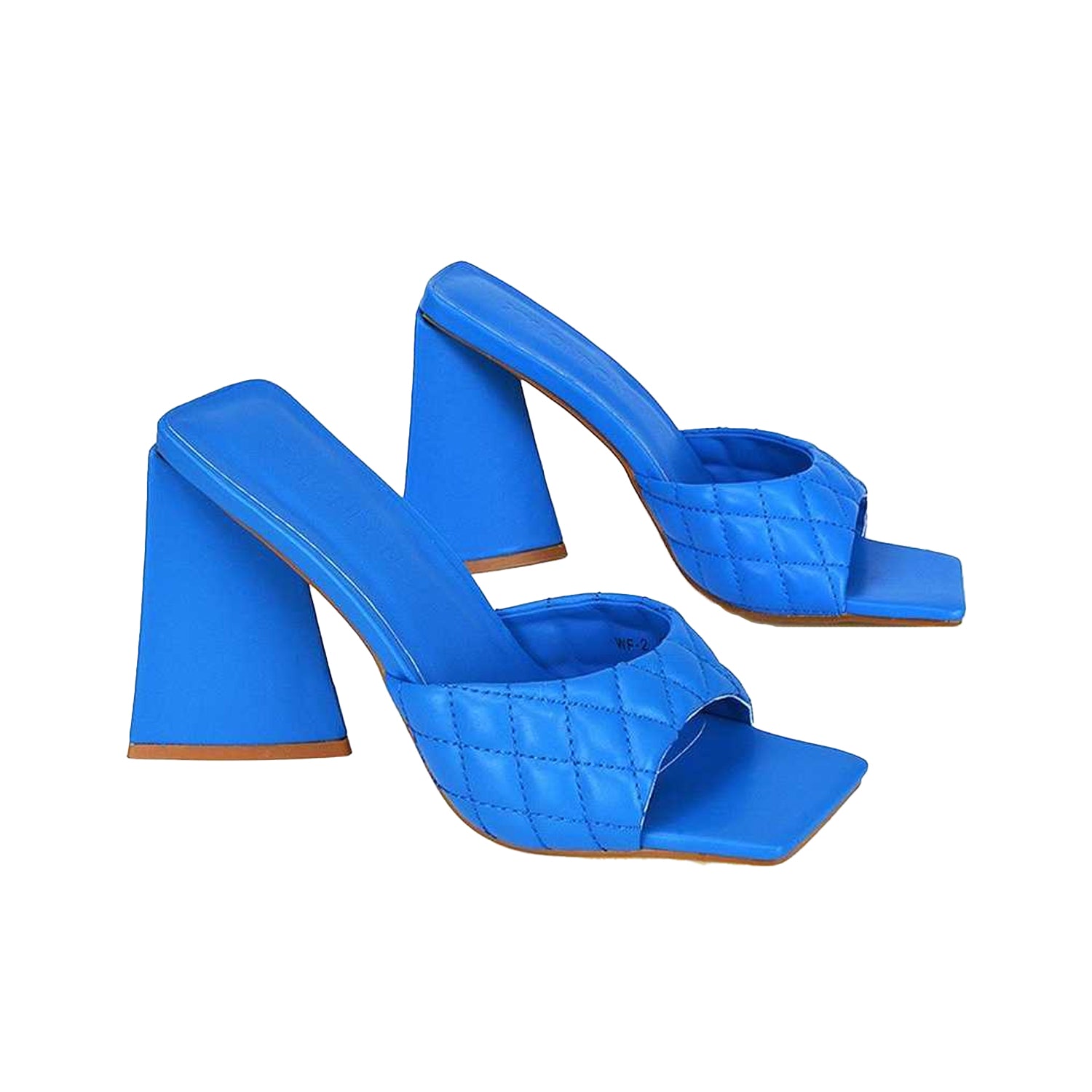 Blue - Lifestyle - XY London Womens-Ladies Maylin Quilted Sculptured Heel High Heels