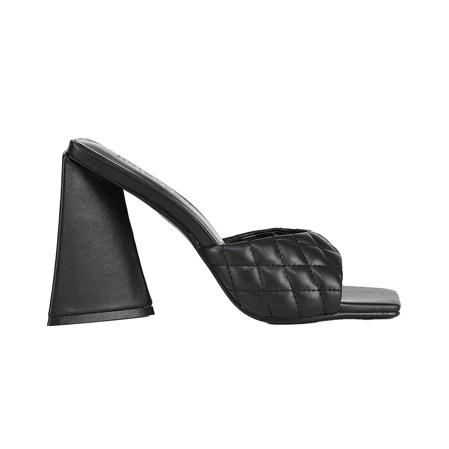 Black - Front - XY London Womens-Ladies Maylin Quilted Sculptured Heel High Heels