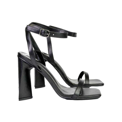 Green - Back - XY London Womens-Ladies Max Strappy Sculptured Heel Sandals