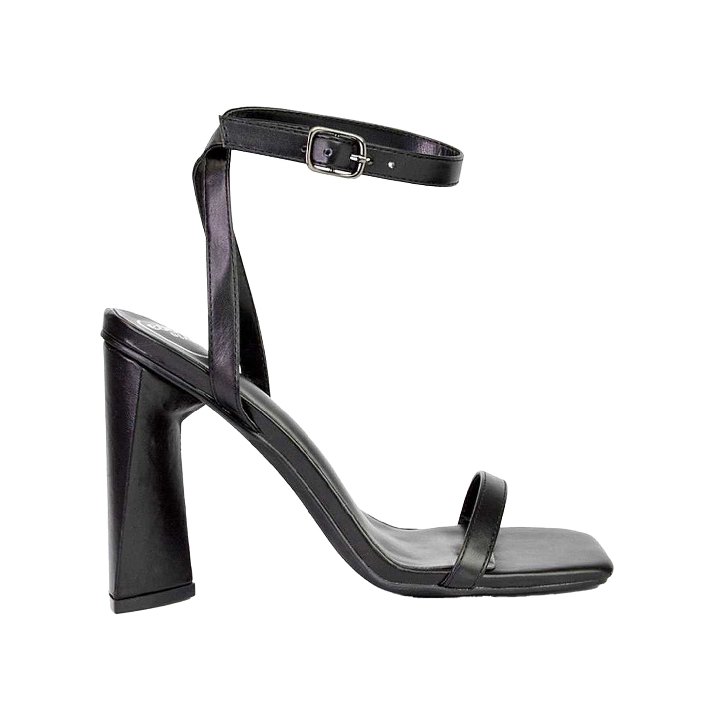 Black - Front - XY London Womens-Ladies Max Strappy Sculptured Heel Sandals