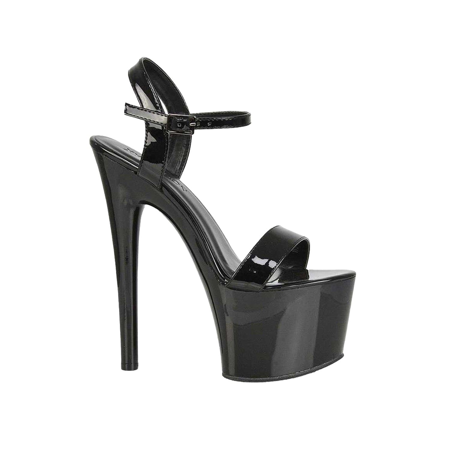 Black - Back - XY London Womens-Ladies Matilda Patent Strappy Stiletto Heel High Heels